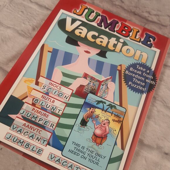 Lot of 3 Jumble Puzzle Book Word Games Brain Teaser Kingdom Explosion Vacation - Picture 2 of 16